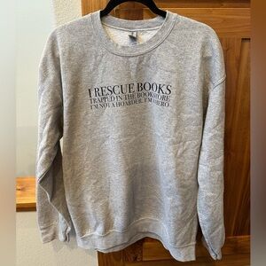 Gildan Gray 'I Rescue Books' Sweatshirt
